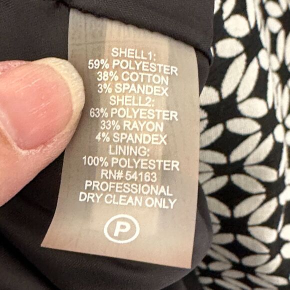 Calvin Klein Sleeveless Black and White Mini Dress Back Zip with Pockets - Picture 4 of 9